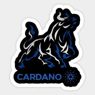 Vintage Bull Market Cardano Coin Crypto Token Cryptocurrency Wallet Cardano HODL Birthday Gift For Men Women Sticker